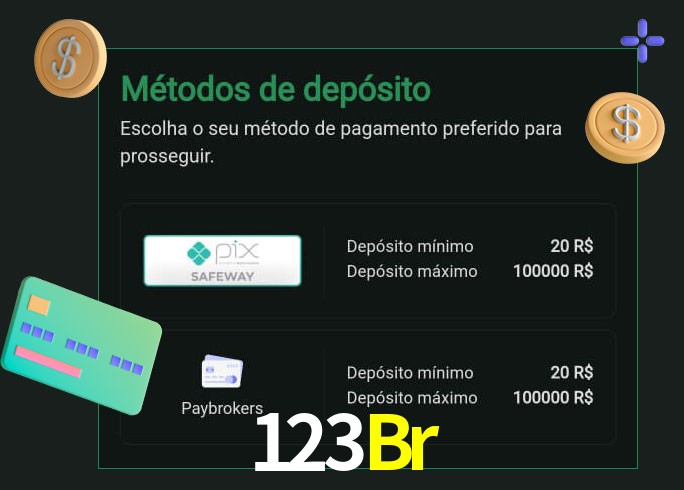O cassino 123Br oferece uma grande variedade de métodos de pagamento